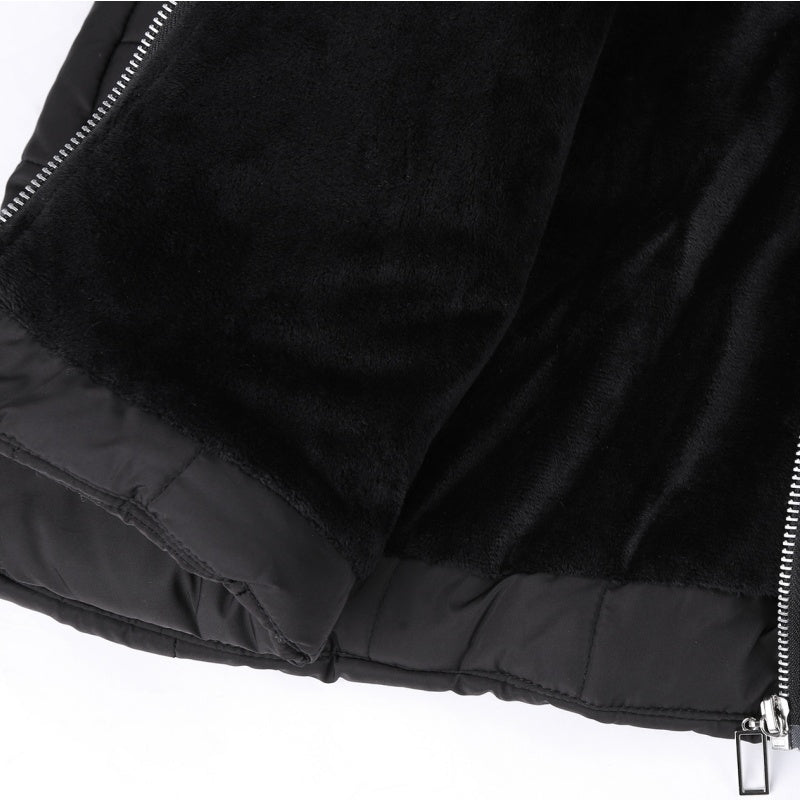Aarenza women's hooded winter coat with plush lining, mid-length style, in a warm, cozy fabric perfect for cold weather.