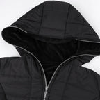 Women's hooded winter coat by Arenzza with plush lining, mid-length design, and cozy, warm fabric for cold weather.