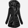 Women's Arenzza hooded winter coat with plush lining, mid-length design and cozy winter outerwear for cold weather.