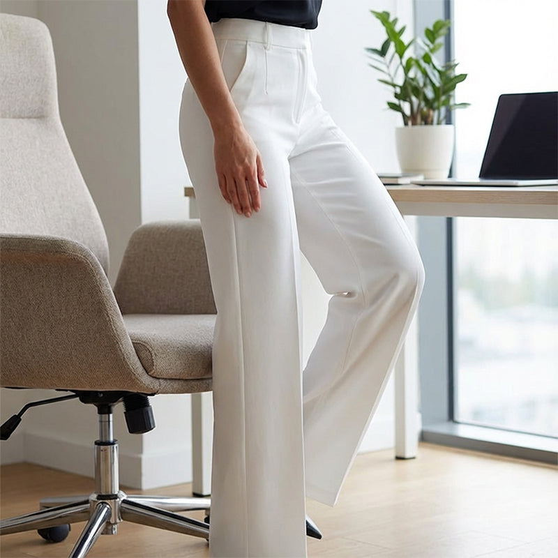 A pair of women's high-waist dress pants from Arenzza in a sleek, tailored fit, shown on a model against a neutral background.