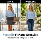 Women's Arenzza casual solid color V-neck top, lightweight and comfortable, shown in a relaxed fit with short sleeves.