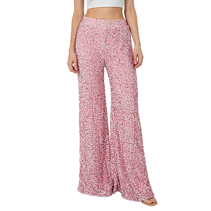 Women’s fashion sequin wide-leg pants by Arenzza, featuring shiny sequins and flowing wide-leg design, perfect for stylish outfits.