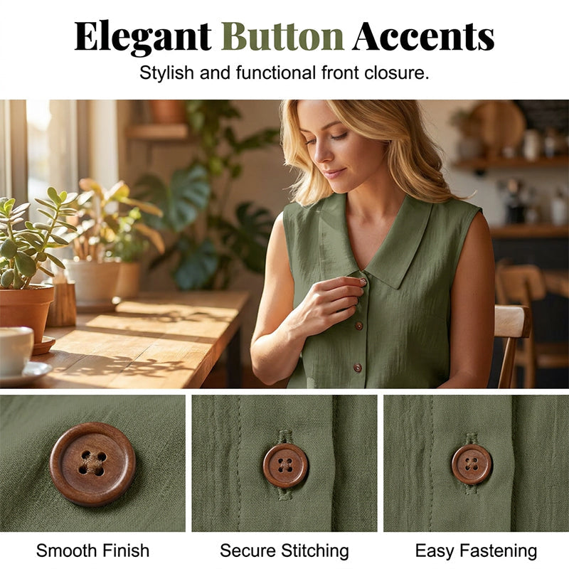 Women’s Arenzza V-Neck Button-Down Top in lightweight fabric, featuring a classic collar, buttons, and long sleeves.