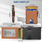 Arenzza slim wallet credit card holder with integrated money clip, made of sleek black leather for stylish everyday use.
