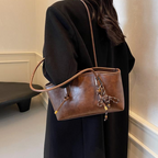 Arenzza women's vintage PU leather shoulder bag with a classic design, featuring a stylish and functional accessory for women.