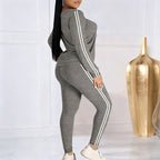 Aarenza women's 2-piece long sleeve tracksuit set in athletic style, featuring a comfortable top and matching pants.