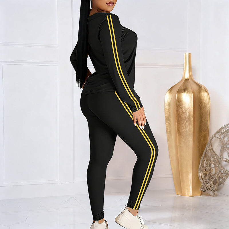 Aarenza women's 2-piece long sleeve tracksuit set with matching top and pants in soft fabric, perfect for active wear.