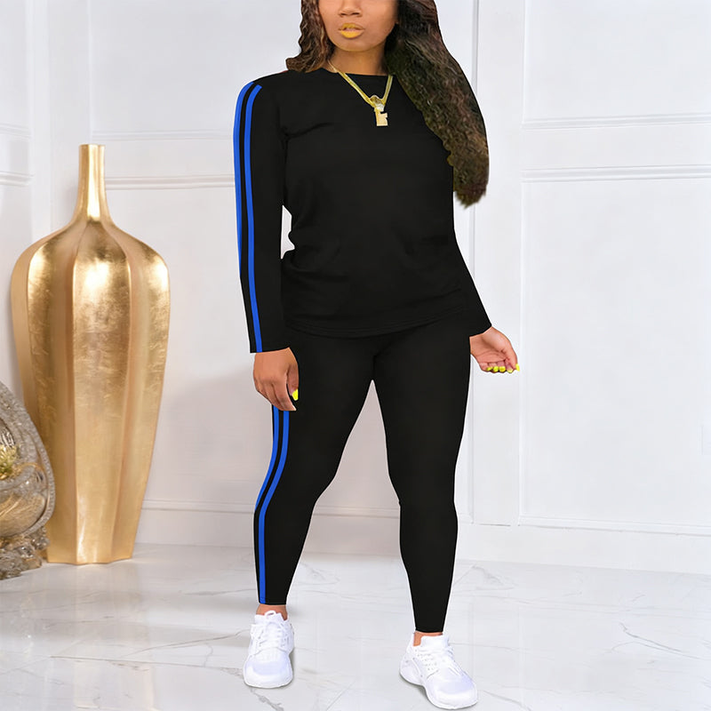 Aarenzza women's 2-piece long sleeve tracksuit set with sporty design, featuring a matching top and pants in a stylish, comfortable fit.