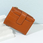 Aarenza women’s compact solid color wallet with a sleek design, featuring multiple card slots and a minimalist style.
