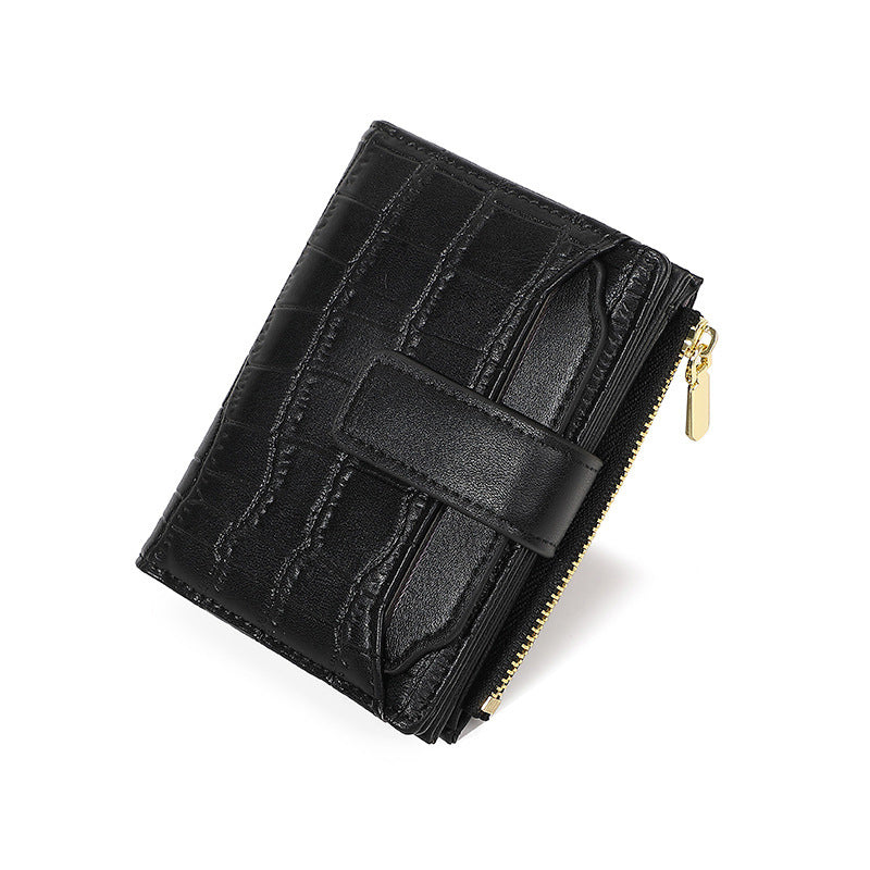 Aarenza women's compact solid color wallet with multiple card slots and a sleek design, perfect for everyday use.