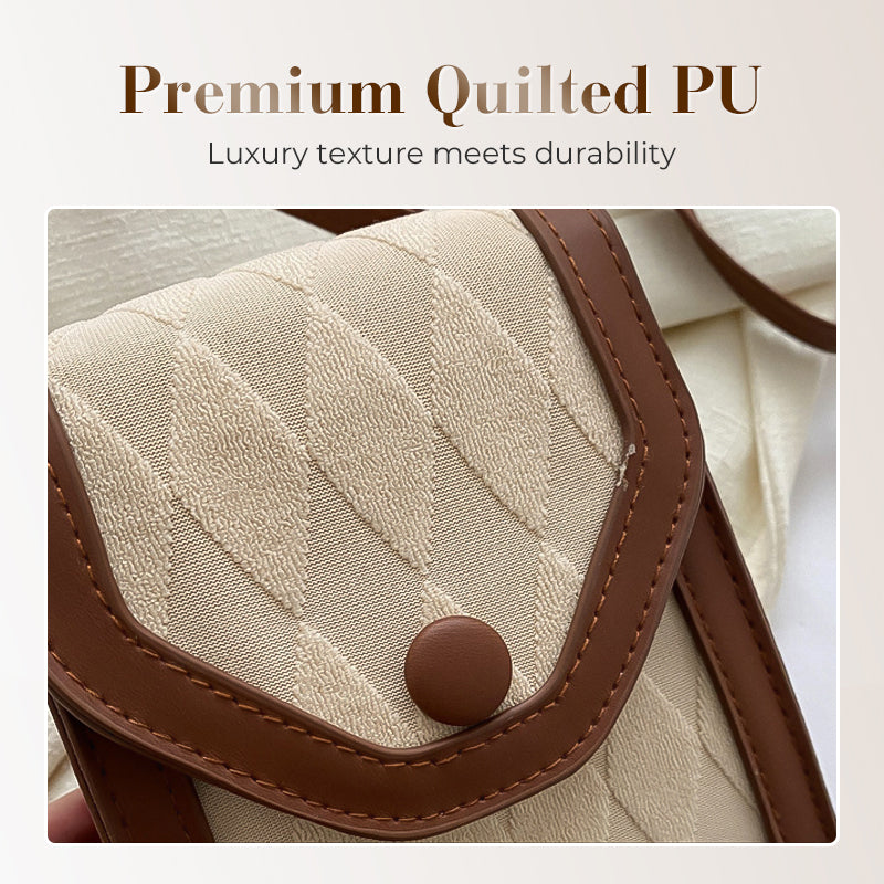 Aarenza women's quilted crossbody mini bag with stylish design, featuring a compact shape and adjustable strap in trendy accessories style.
