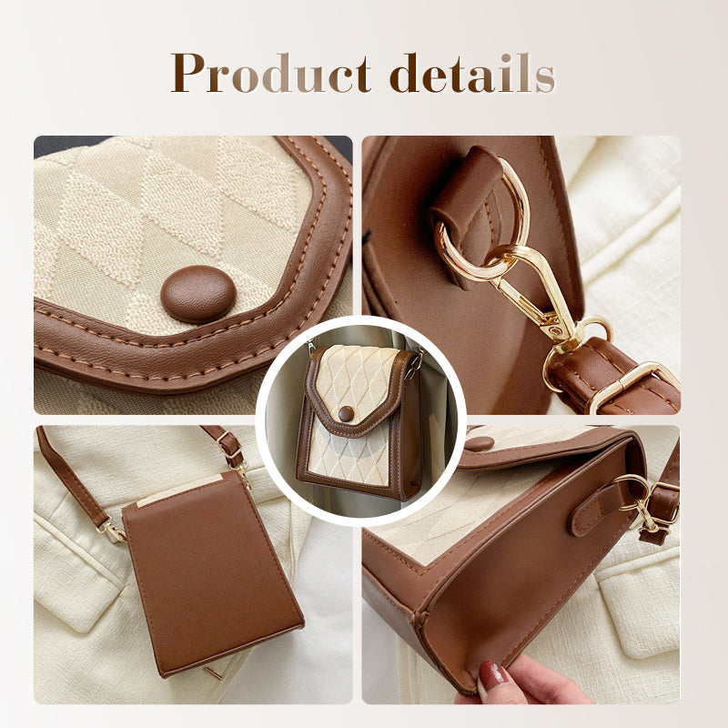 Women's quilted crossbody mini bag by Arenzza, stylish accessory with a compact design and adjustable strap.