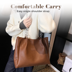 Women’s synthetic leather tote bag by Arenzza, featuring a spacious design, sturdy handles, and stylish autumn-inspired color.
