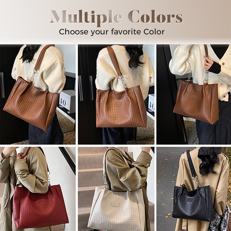 Women's synthetic leather tote bag by Arenzza with spacious design, featuring sturdy handles and a sleek, stylish appearance.