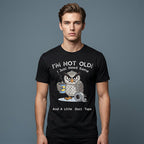 Arenzza Owl "I'm Not Old" graphic T-shirt featuring a playful owl design on a casual clothing top.