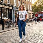 Aarenza Owl "I'm Not Old" graphic T-shirt in black with colorful owl design, casual clothing for adults.
