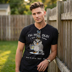 Arenzza Owl "I'm Not Old" graphic T-shirt featuring a playful owl design on lightweight cotton fabric.