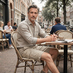 Men's casual cargo shorts with drawstring waist by Arenzza, shown with multiple pockets and relaxed fit for comfortable summer wear.