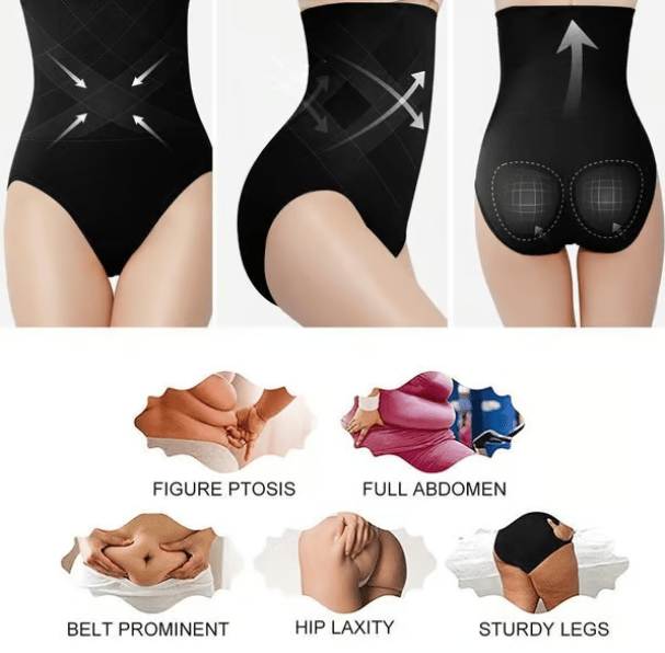Arenzza high waist tummy control shapewear panties, beige, designed to shape and smooth the waist and hips.