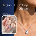 Elegant blue teardrop necklace for women with silver chain, stylish jewelry accessory by Arenzza.