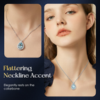 Blue teardrop necklace for women by Arenzza, featuring a sleek and elegant jewelry design with a blue pendant.