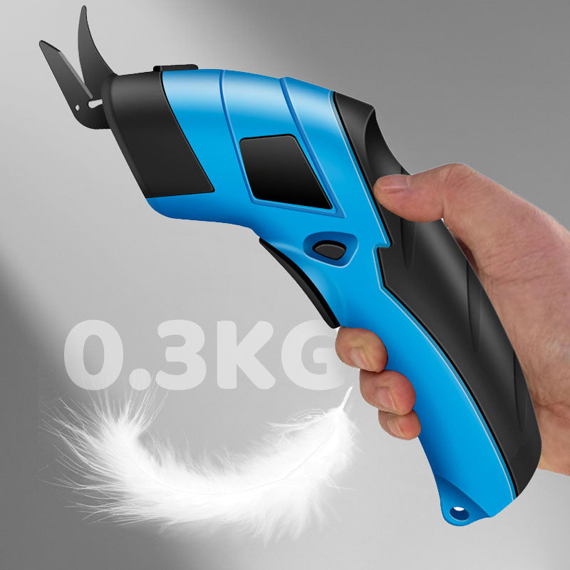 Arenzza handheld cordless electric cloth cutting scissors with ergonomic handle and sharp blades for fabric trimming.