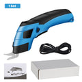Arenzza cordless electric cloth cutting scissors held in hand, designed for fabric and clothing cutting, with a sleek black handle.