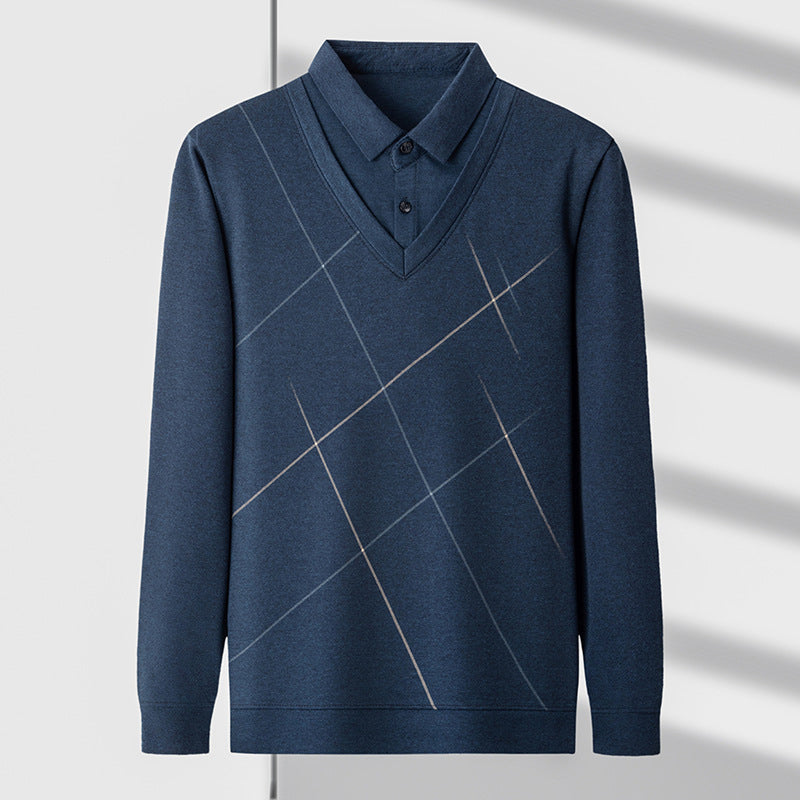 Men's casual modern layered style top by Arenzza, featuring a contemporary design with soft fabric and relaxed fit.