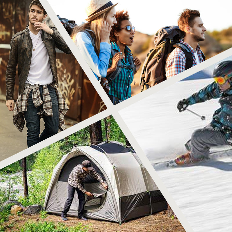 A men's Arenzza quilted plaid jacket with hood, featuring a warm lining perfect for cold weather.