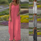 Aarenza women's loose wide-leg jumpsuit with pockets, featuring a comfortable fit and casual style in a neutral color.