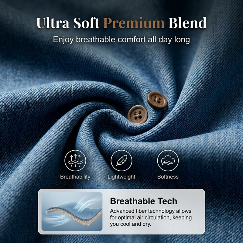 Women's breathable casual denim look top by Arenzza, featuring a relaxed fit and stylish denim design.