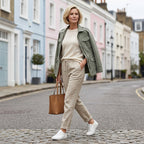 Women's elastic waist cotton linen wide-leg pants by Arenzza, showing the relaxed fit and lightweight fabric.