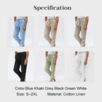Women's cotton linen wide-leg pants with elastic waist by Arenzza, casual and comfortable clothing for everyday wear.