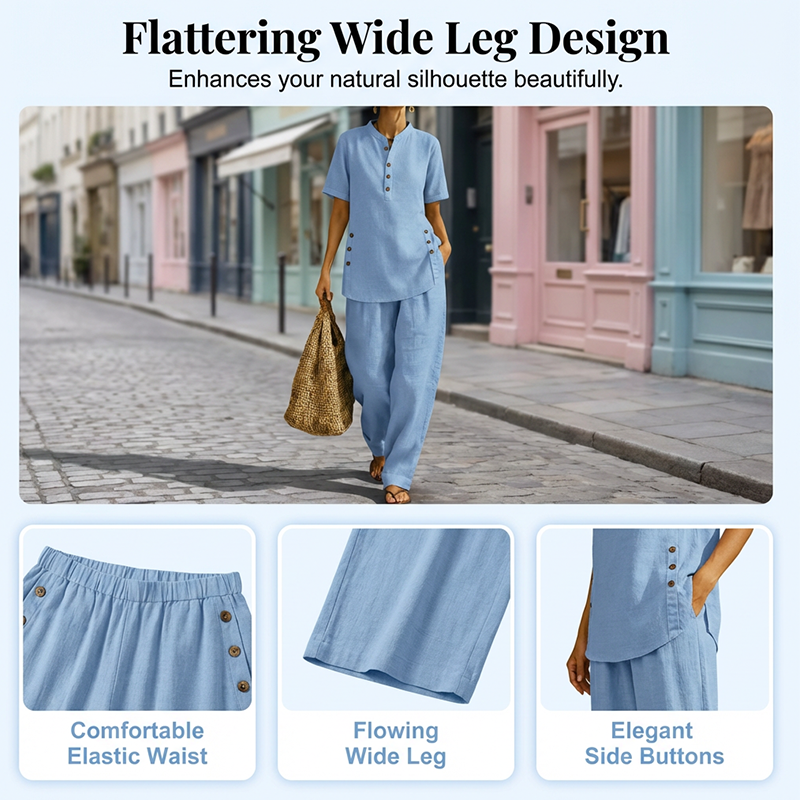 A woman wearing the Arenzza women's solid lounge 2-piece set, featuring a comfortable long-sleeve top and matching pants in a neutral color.