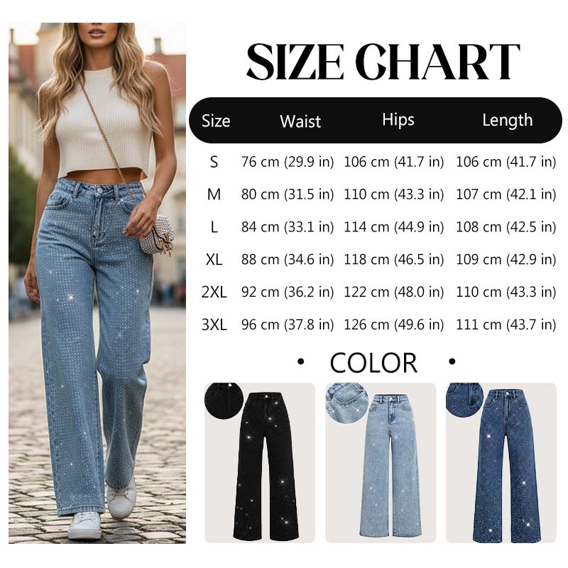Women’s stylish rhinestone embellished jeans by Arenzza featuring trendy design and sparkling rhinestone details on denim.