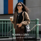 A cream-colored Arenzza CozyElegance knit cardigan with a relaxed fit, featuring a button-up front and long sleeves.