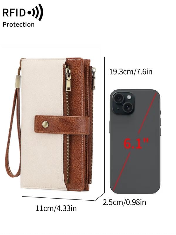 A women's RFID blocking leather wallet by Arenzza with multiple card slots and a compact design.