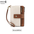 A women's RFID blocking leather wallet by Arenzza with multiple card slots and a sleek, stylish design.