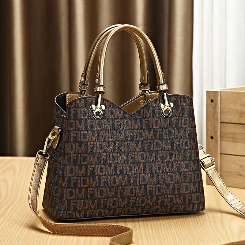 Women's fashionable casual elegant bag by Arenzza, featuring a stylish design with leather accents and gold hardware.