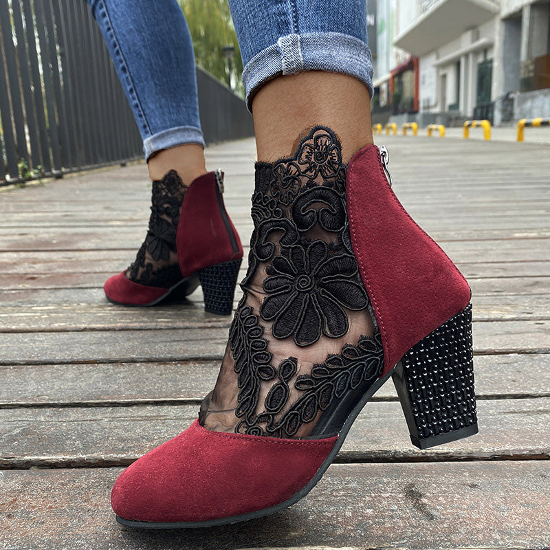 Elegant women's summer lace high heels by Arenzza, featuring a stylish design and open-toe silhouette perfect for warm-weather outfits.