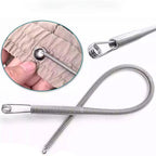 Arenzza multi-function foldable spring drawstring threader tool for cords, wires, and laces, shown in portable, compact form.