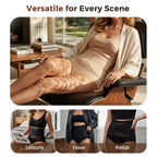 Aarenza plus-size high-waist cross tummy control panties in black, designed for shaping and comfort.