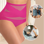 A plus-size high-waist cross tummy control panties from Arenzza, featuring a sleek design and comfortable fit.
