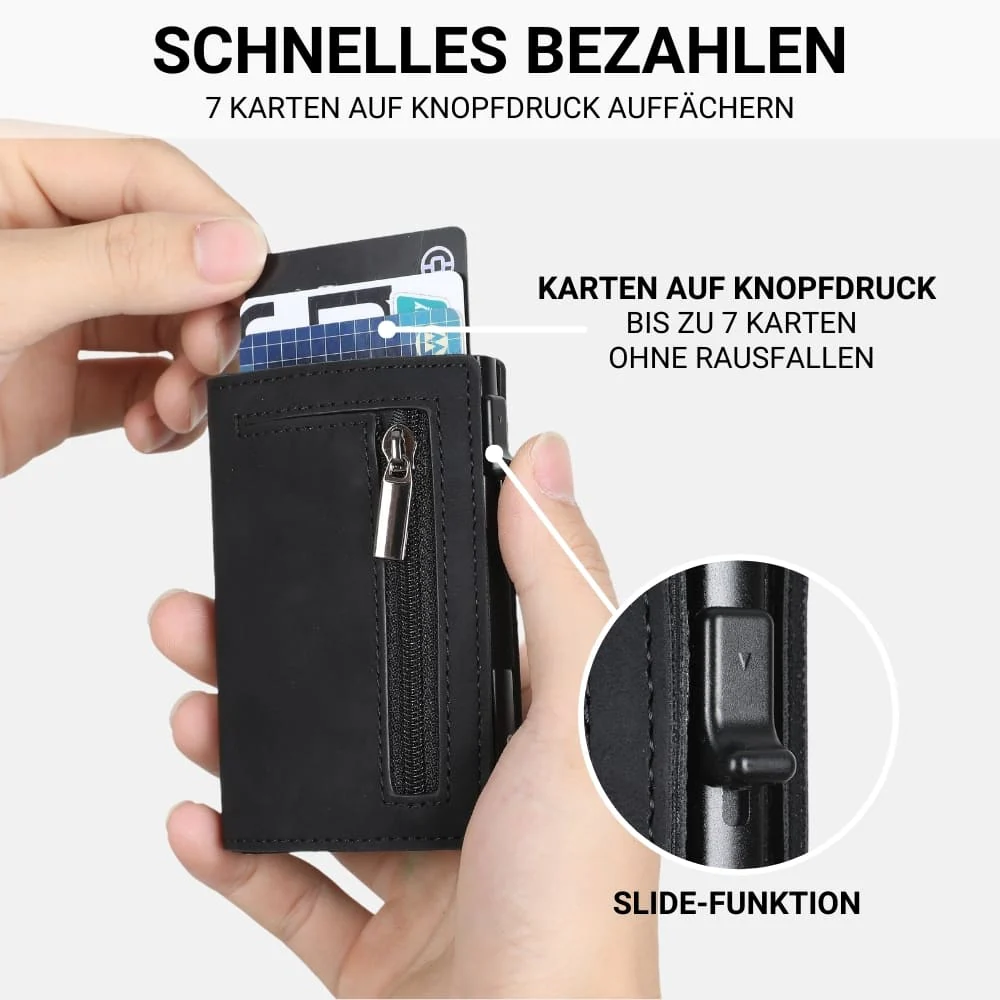 Arenzza large capacity business wallet with two-fold design, multiple card slots, and a sleek, simple style for accessories.