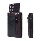 Arenzza men's large capacity black leather wallet with multiple card slots and fold-over design, perfect for business use.