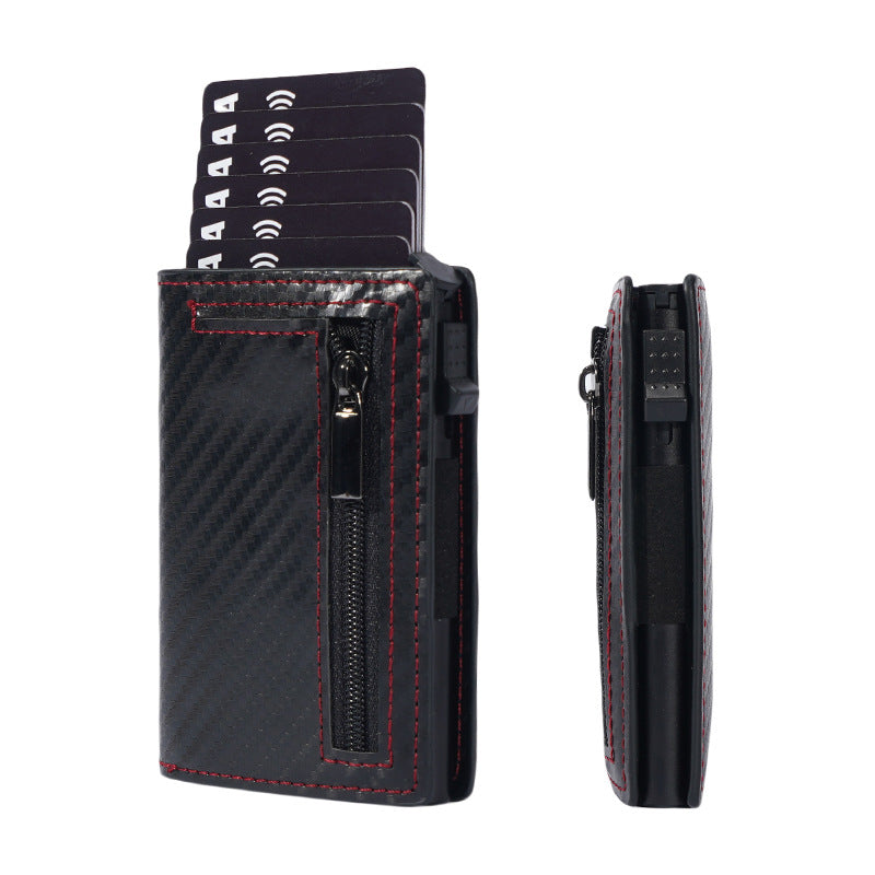 Arenzza men's large capacity black leather wallet with multiple card slots and fold-over design, perfect for business use.