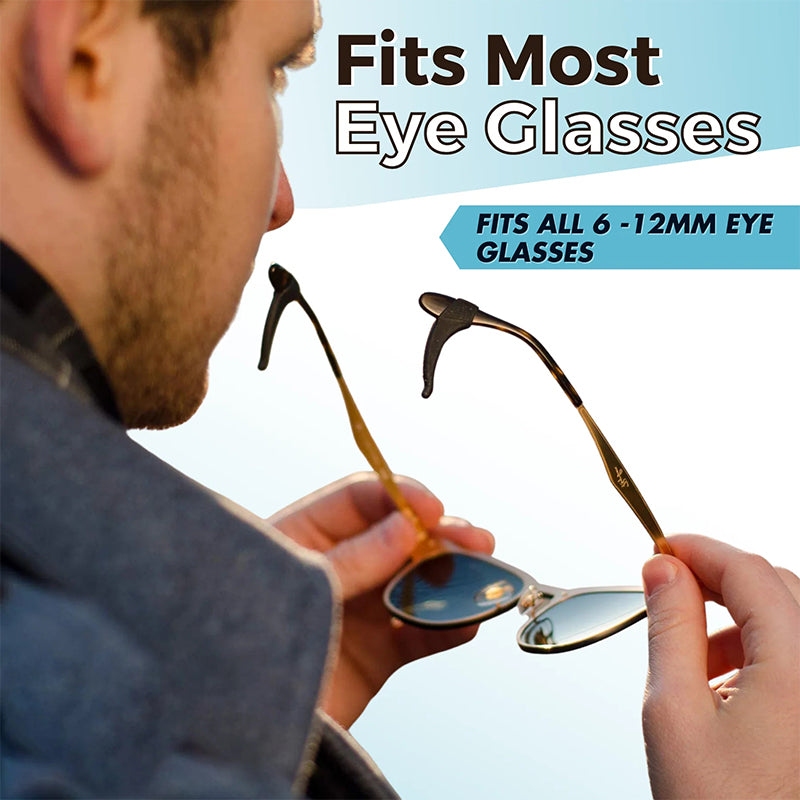 Arenzza anti-slip silicone ear hook for glasses, showing a close-up of the soft, flexible accessory designed to secure eyewear.