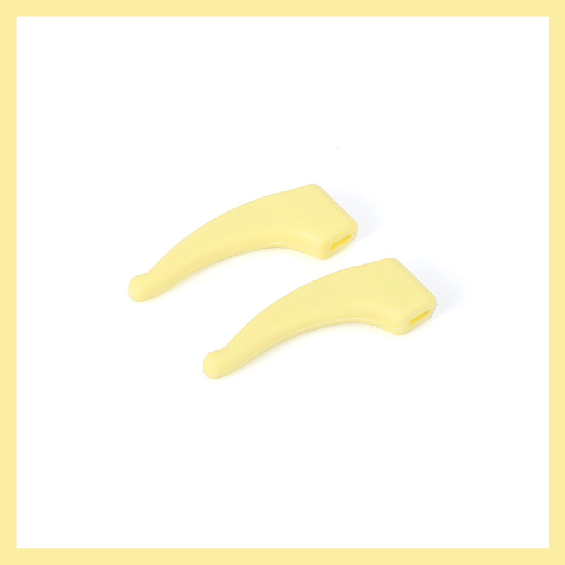 Arenzza anti-slip silicone ear hook for glasses, showing flexible, soft silicone material securely fitting around eyewear arms.
