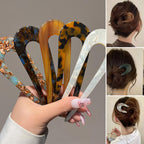Arenzza U-shape women hairpins and hair clips with sleek design for securing hair styles, shown in natural hair styling use.