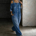 Aarenza loose fit wide-leg overall jumpsuit with pockets, stylish and comfortable clothing, shown on a model.